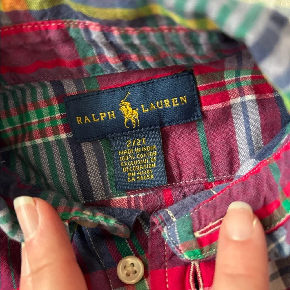 Ralph Lauren Preppy Plaid Button Down Shirt for Handsome Toddler